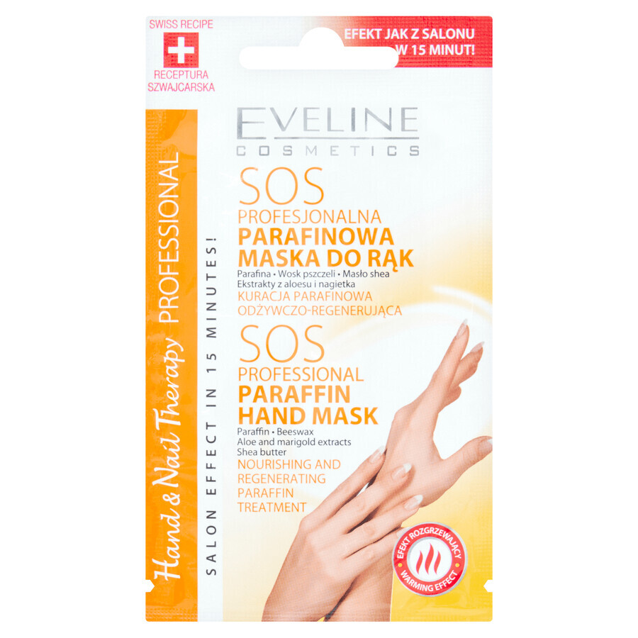 Eveline Cosmetics Hand Nail Therapy SOS, mascarilla de manos de parafina, 7 ml