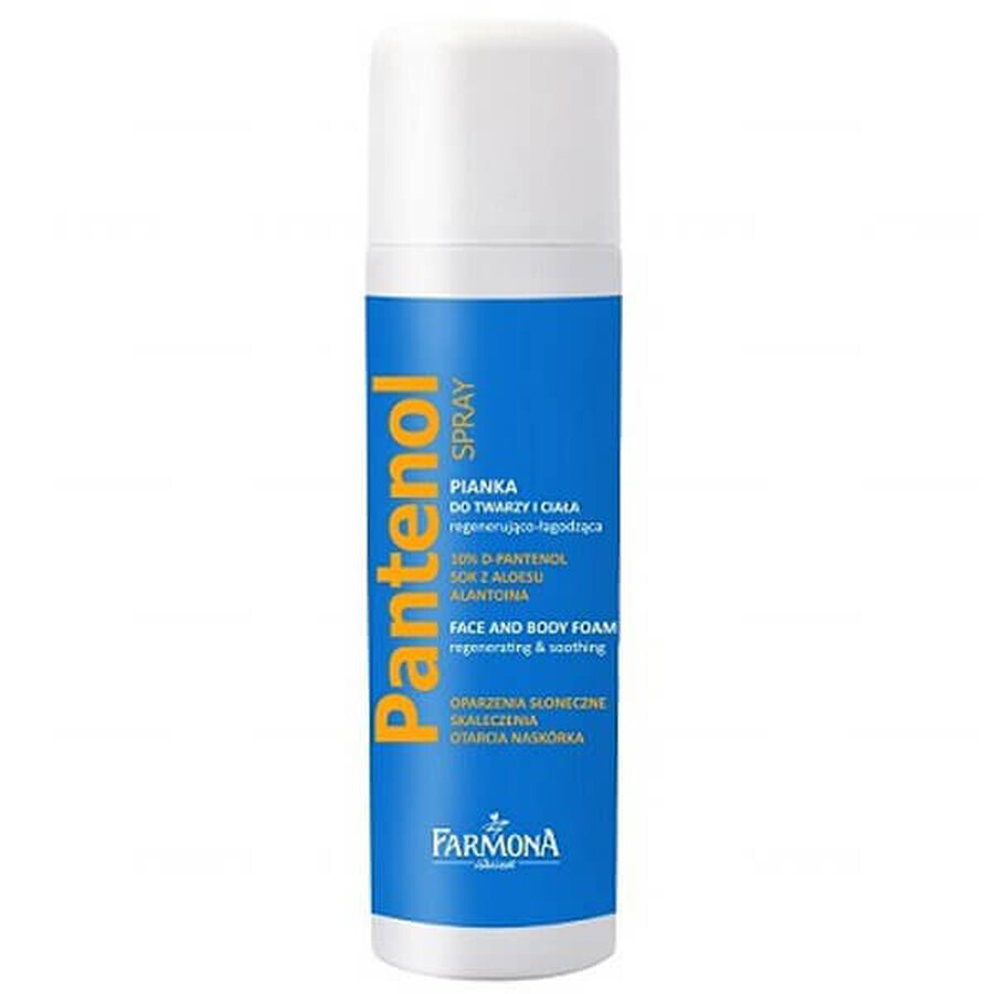 Farmona Pantenol Spray, spumă regenerantă și calmantă pentru față și corp, 150 ml