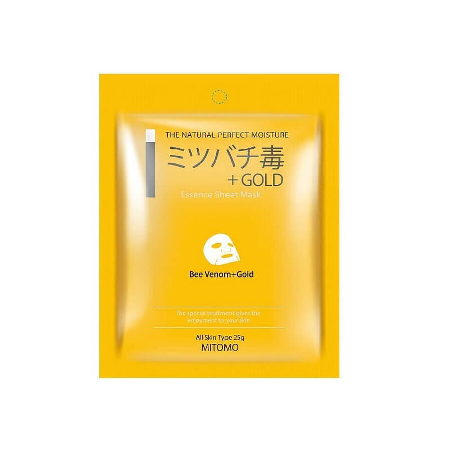 Maschera facciale con veleno d'api e oro, 25 g, Mitomo