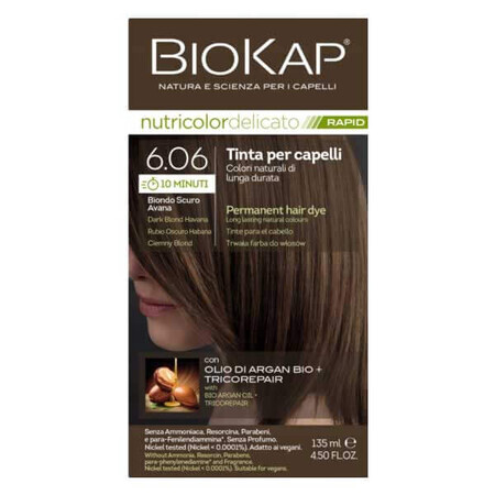 Biokap Nutricolor Delicato Rapid, coloration, 6.06 blond foncé, 135 ml