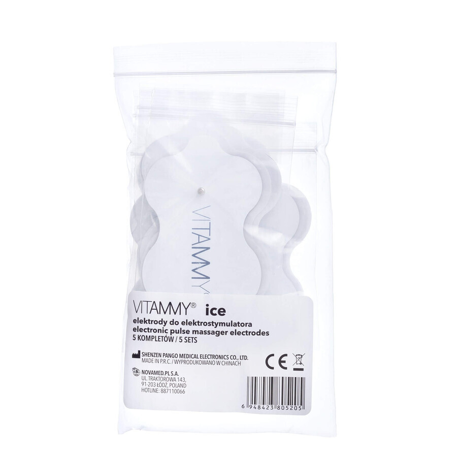 Novamed Vitammy Ice, electrodos para electroestimulador, 5 pares