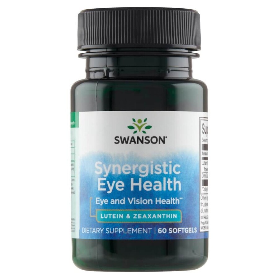 Swanson Synergistic Eye Health, luteína y zeaxantina, 60 cápsulas