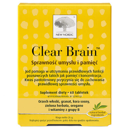 Nuevo Nordic Clear Brain, 60 comprimidos