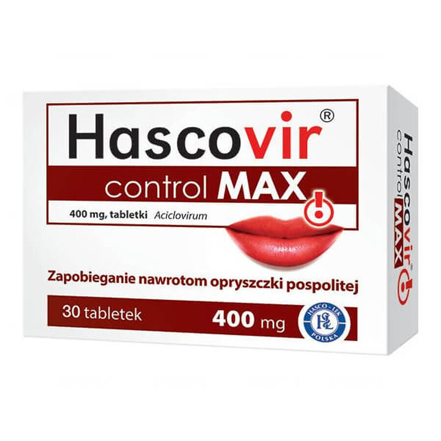 Hascovir control MAX 400 mg, 30 comprimidos