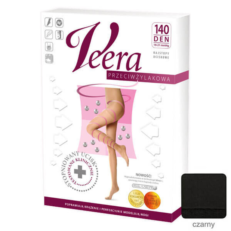 Veera Przeciwżylakowa, collants de compression, 140 den, taille 2, noir