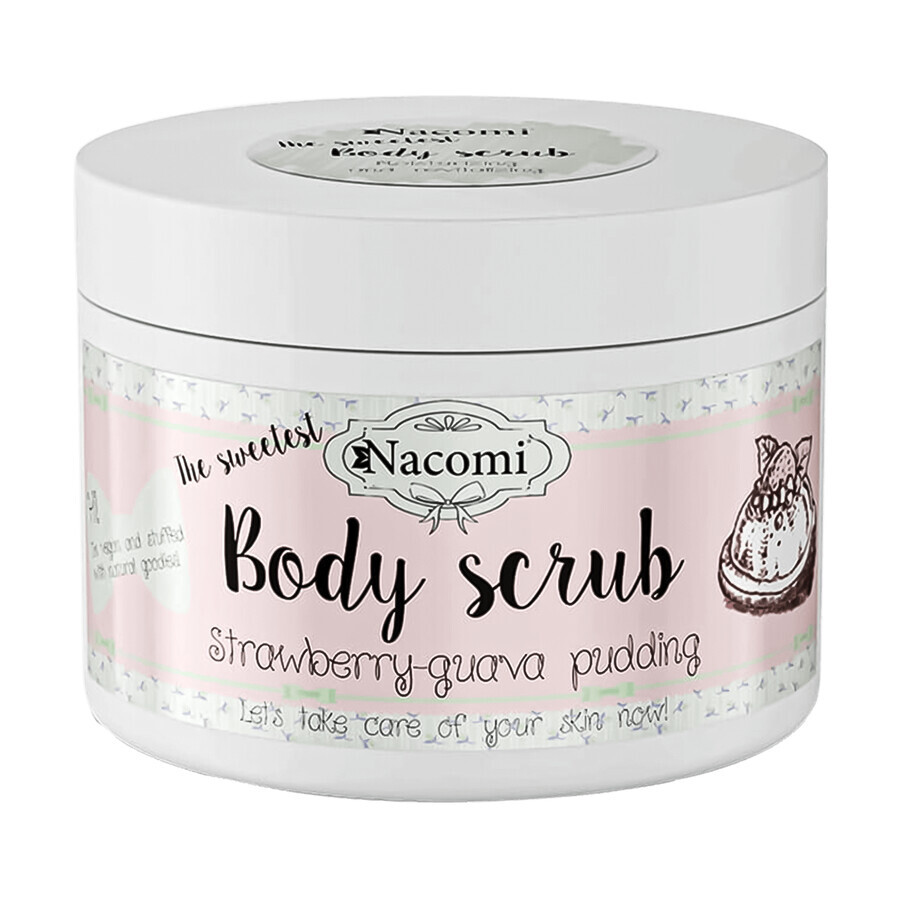 Nacomi, natural sugar body scrub, strawberry pudding, 200 g