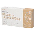 SEMA Lab Vitamina D3 2000 UI + K2 (MK-7) 100 µg, 60 cápsulas blandas