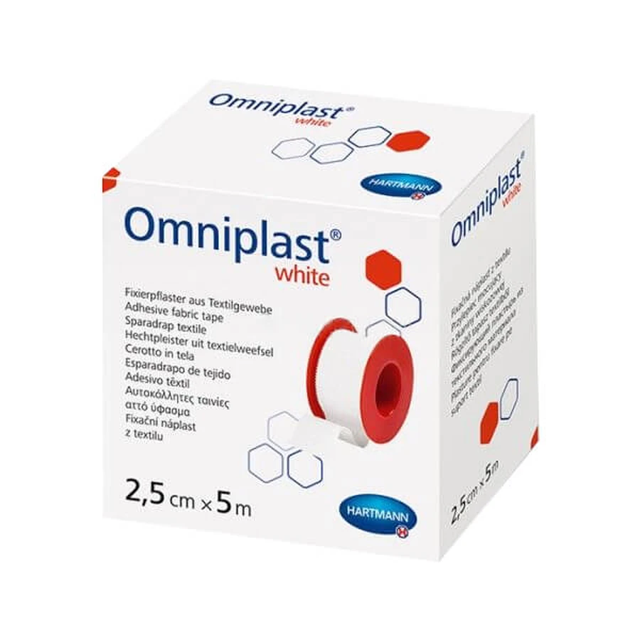 Omniplast White Viscose Fabric Adhesive 2.5cm x 5m 1pc