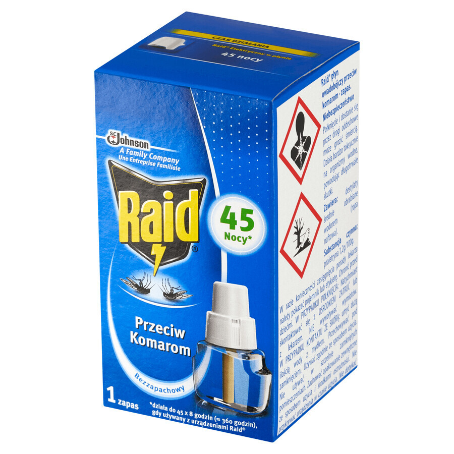 Raid, insecticida repelente de mosquitos, repuesto, 27 ml