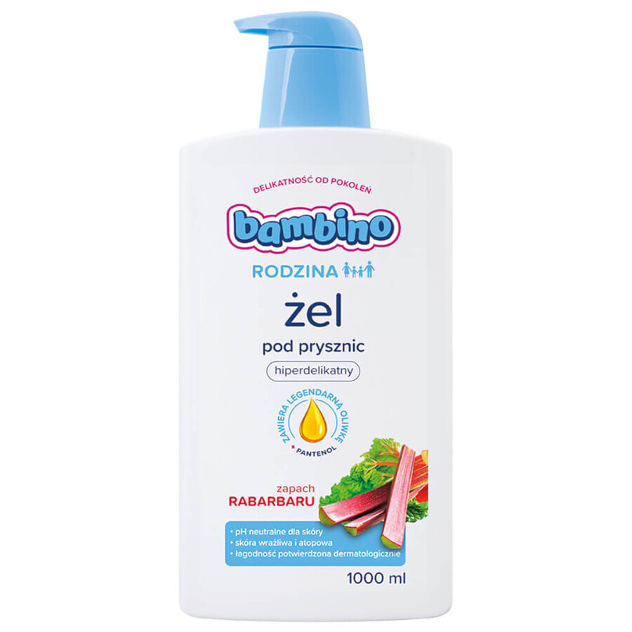 Bambino Family, gel douche et bain, hyper-délicat, parfum rhubarbe, 1000 ml