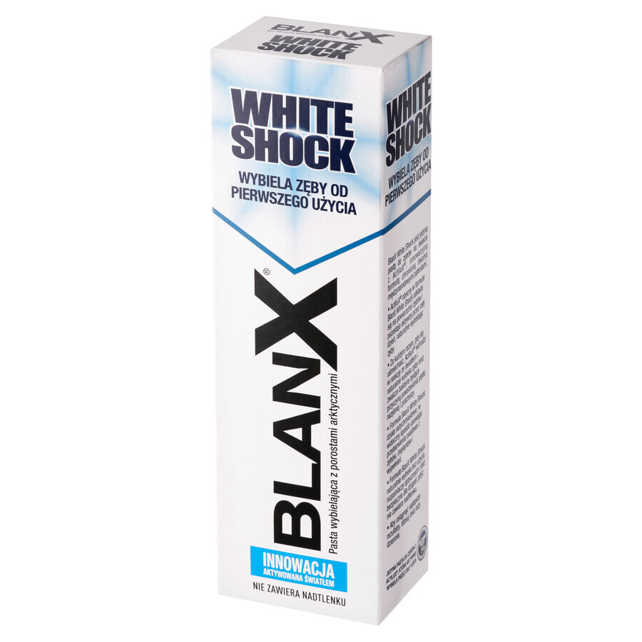 BlanX White Shock, pastă de dinți de albire activată de lumină, 75 ml