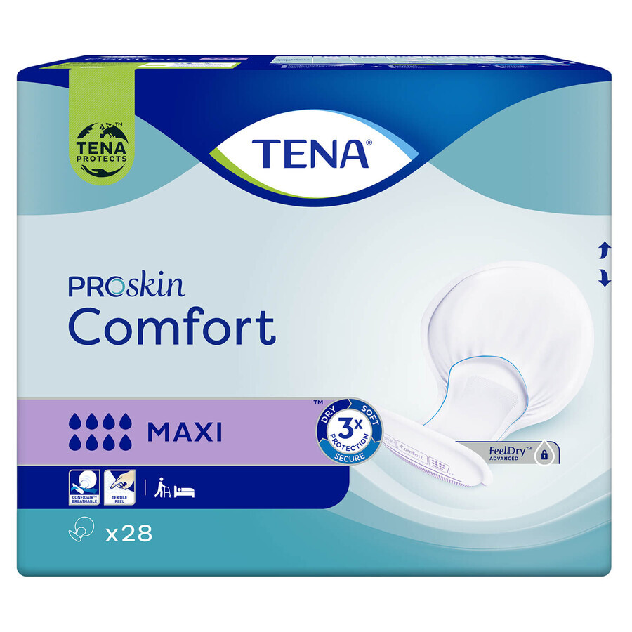 Tena Comfort ProSkin, pañales anatómicos, Maxi, 28 unidades