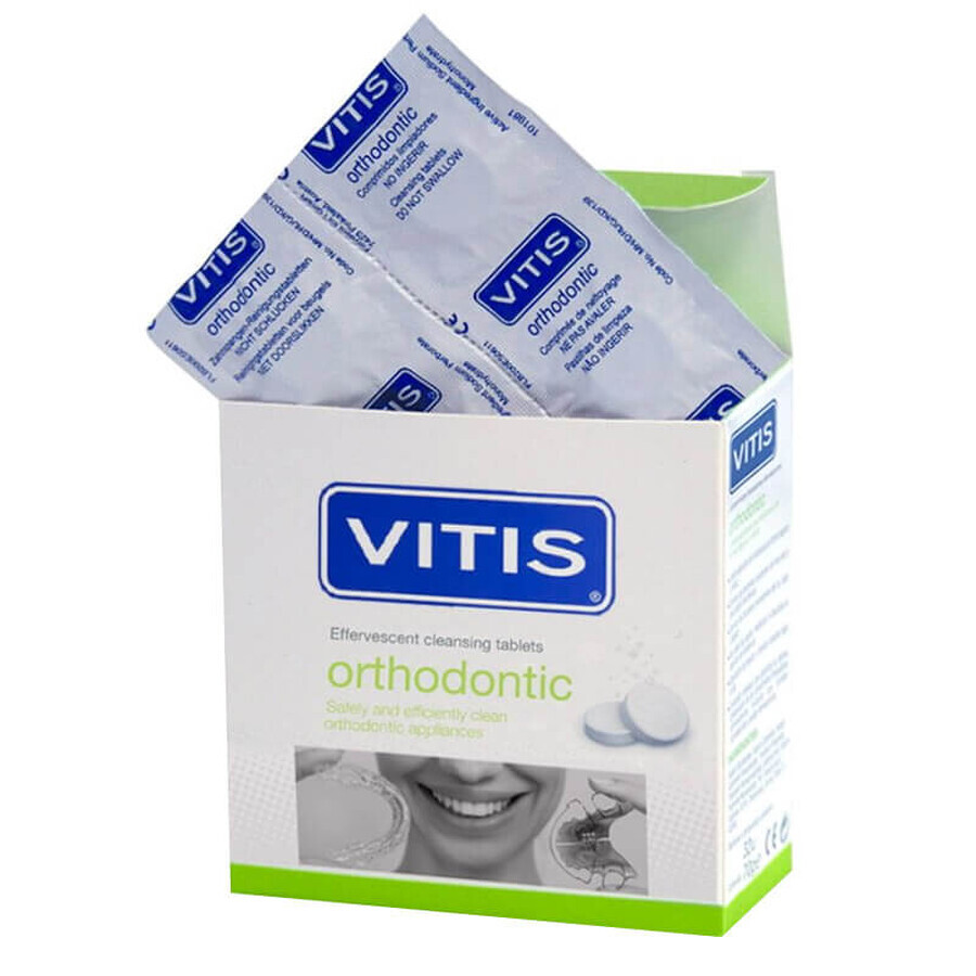 Vitis Orthodontic, tablets for cleaning orthodontic appliances, 32 pieces