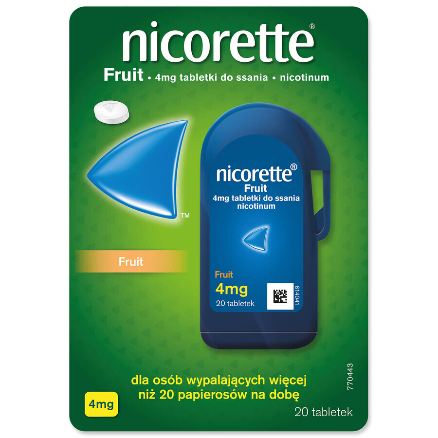 Nicorette Fruit 4 mg, 20 tablets