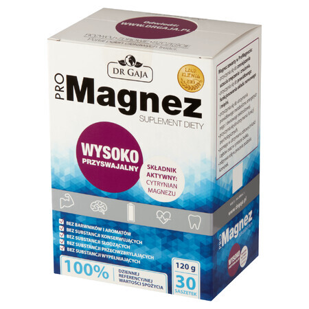 Dr Gaja ProMagnez, citrato de magnesio, 4 gx 30 sobres