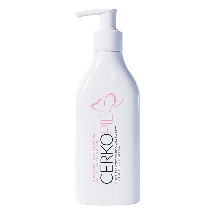 Cerkopil, gel limpiador facial hipoalergénico, pieles sensibles y atópicas, 200 ml