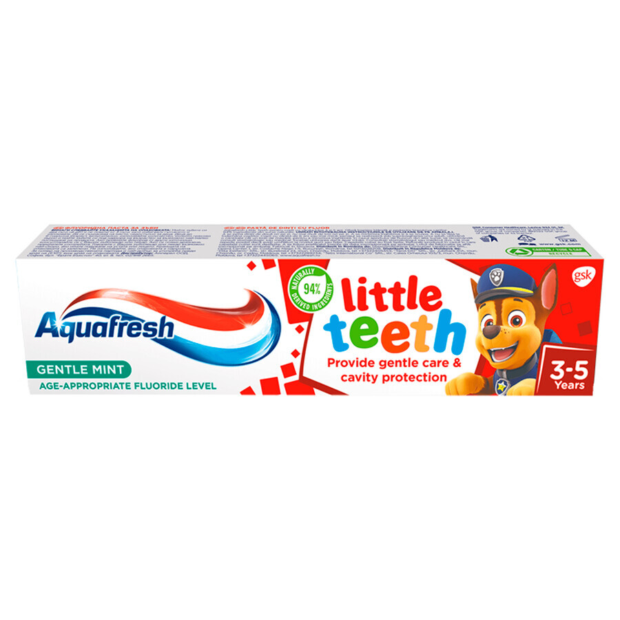 Aquafresh Little Teeth, dentifricio per bambini, 3-5 anni, Psi Patrol, 50 ml