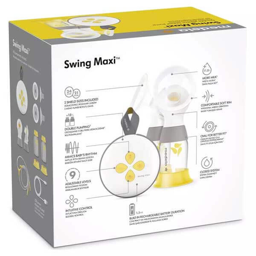 Medela Swing Maxi, sacaleches eléctrico para dos pechos, bifásico, 1 ud.