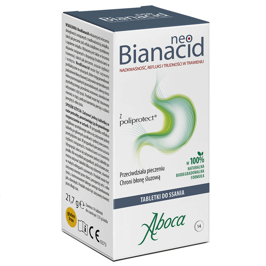 NeoBianacid Hiperacidez y Reflujo, 14 pastillas para chupar