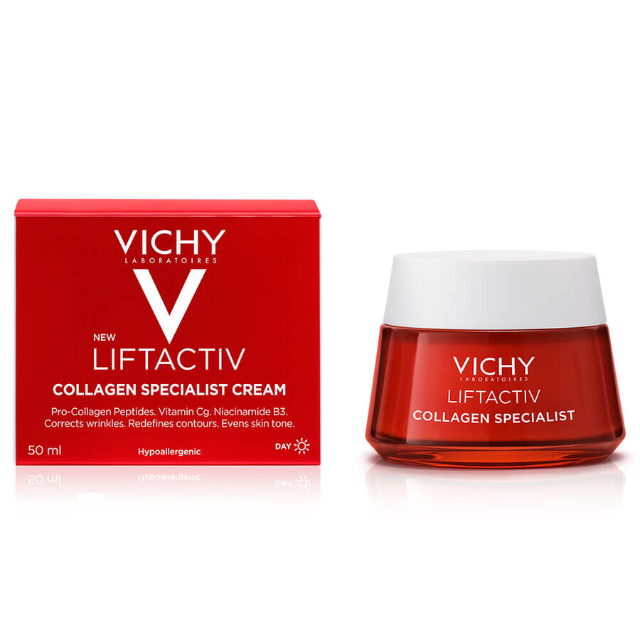 Vichy Liftactiv Collagen Specialist, crème anti-rides, tous types de peau, 50 ml