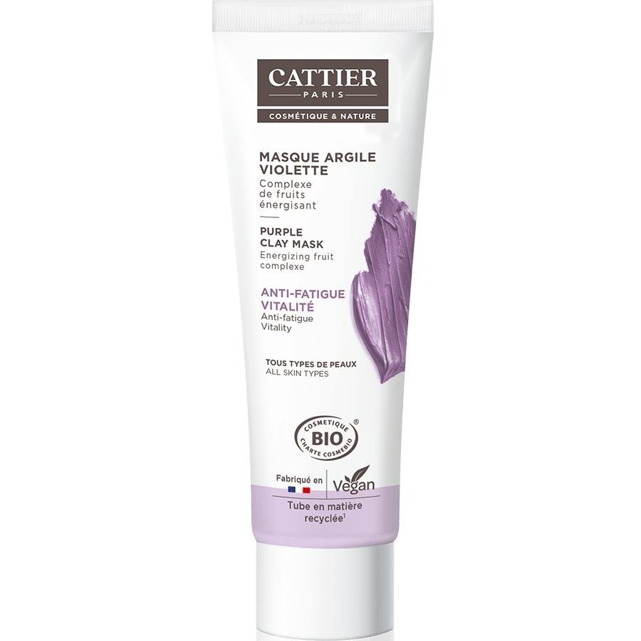 Mascarilla revitalizante y antifatiga con arcilla violeta, 100 ml, Cattier