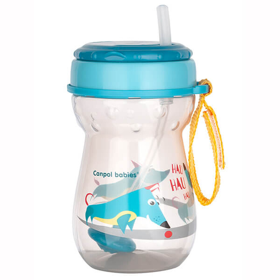 Canpol Bebés, biberón con tubo de silicona plegable, a partir de 12 meses, 350 ml