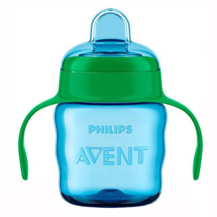 Avent, gobelet anti-goutte avec embout en silicone et poignées, bleu, SCF551/05, après 6 mois, 200 ml