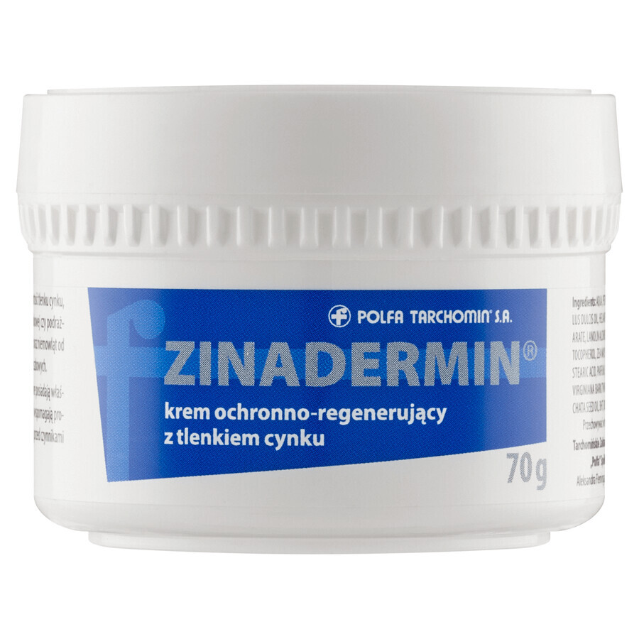 Zinadermin, crema protectora y regeneradora con óxido de zinc, 70 g