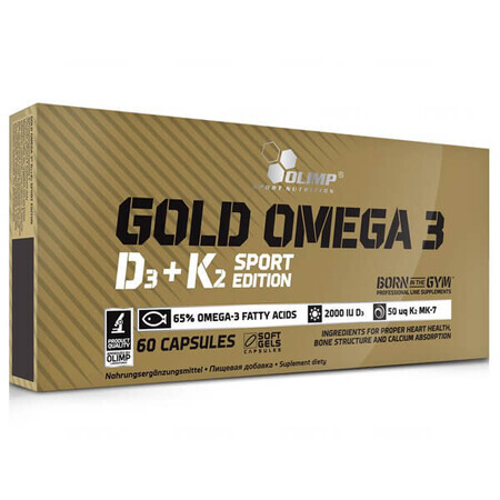 Gold Omega 3 D3 + K2 Edición Deportiva, 60 cápsulas