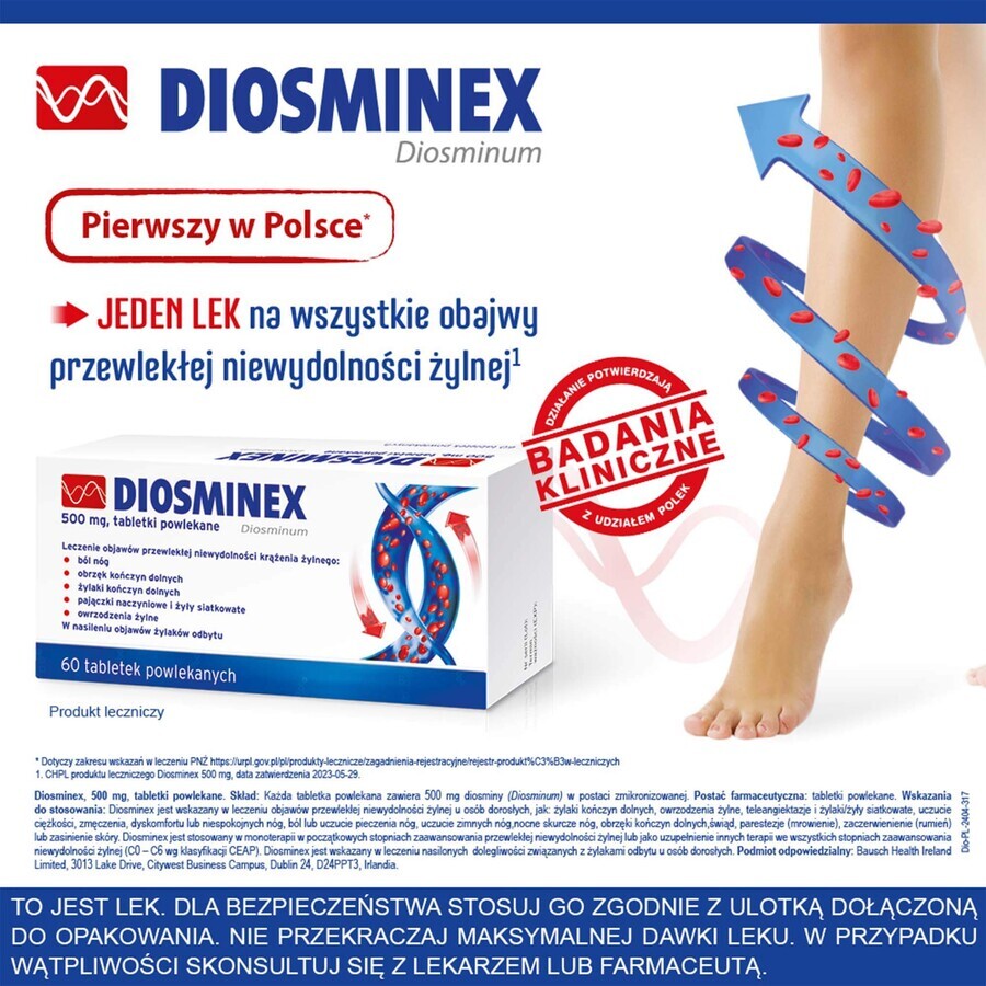 Diosminex 500 mg, 60 tabletten