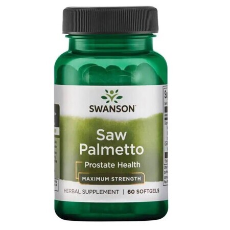 Swanson Saw Palmetto 320 mg, saw palmetto, 60 gel capsules