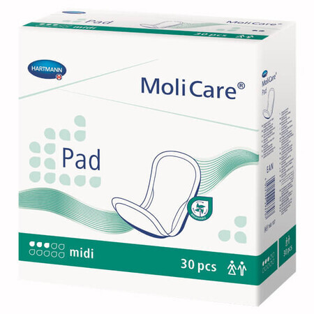 MoliCare Pad, almohadillas absorbentes, midi, 3 gotas, 30 piezas