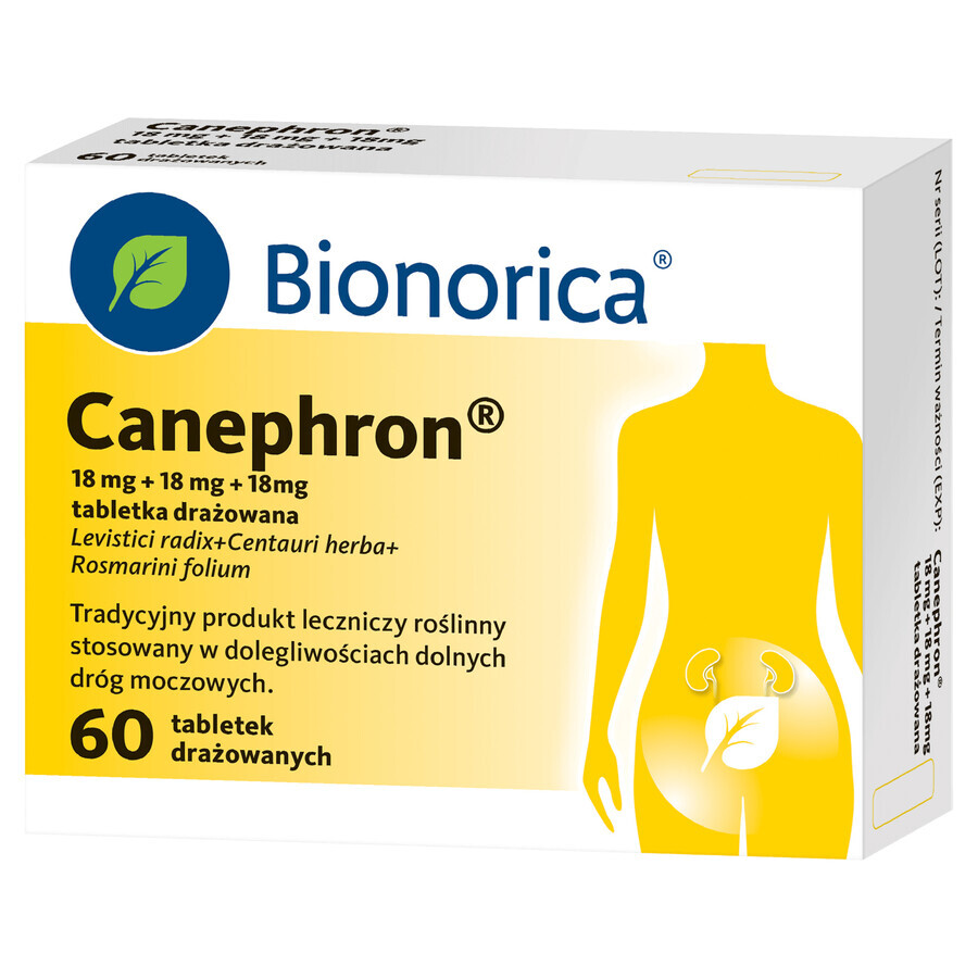 Canephron 18 mg + 18 mg + 18 mg, 60 comprimidos irritados