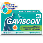 Gaviscon sabor a menta Tab 250 mg + 133,5 mg + 80 mg, 48 comprimidos masticables