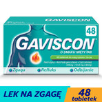 Gaviscon sabor a menta Tab 250 mg + 133,5 mg + 80 mg, 48 comprimidos masticables