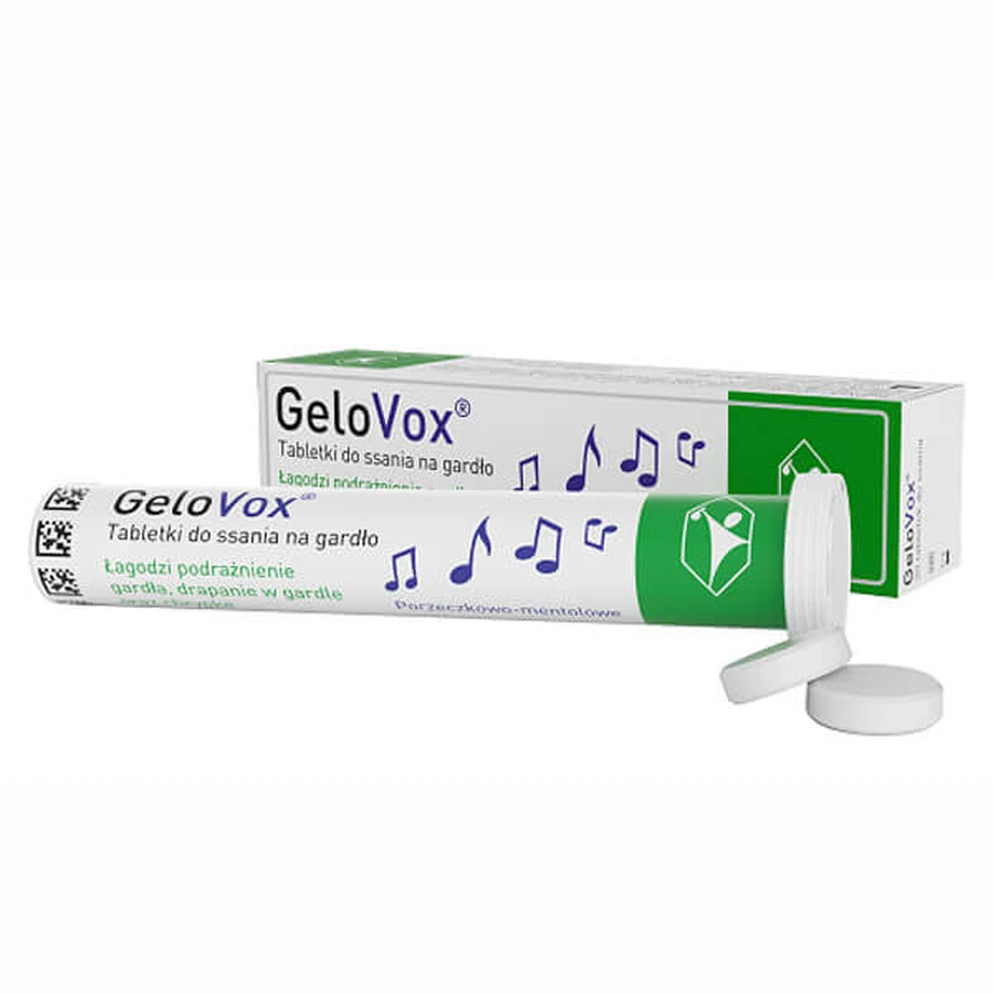 GeloVox, Halsbonbons, Geschmack Johannisbeer-Menthol, 20 Stück