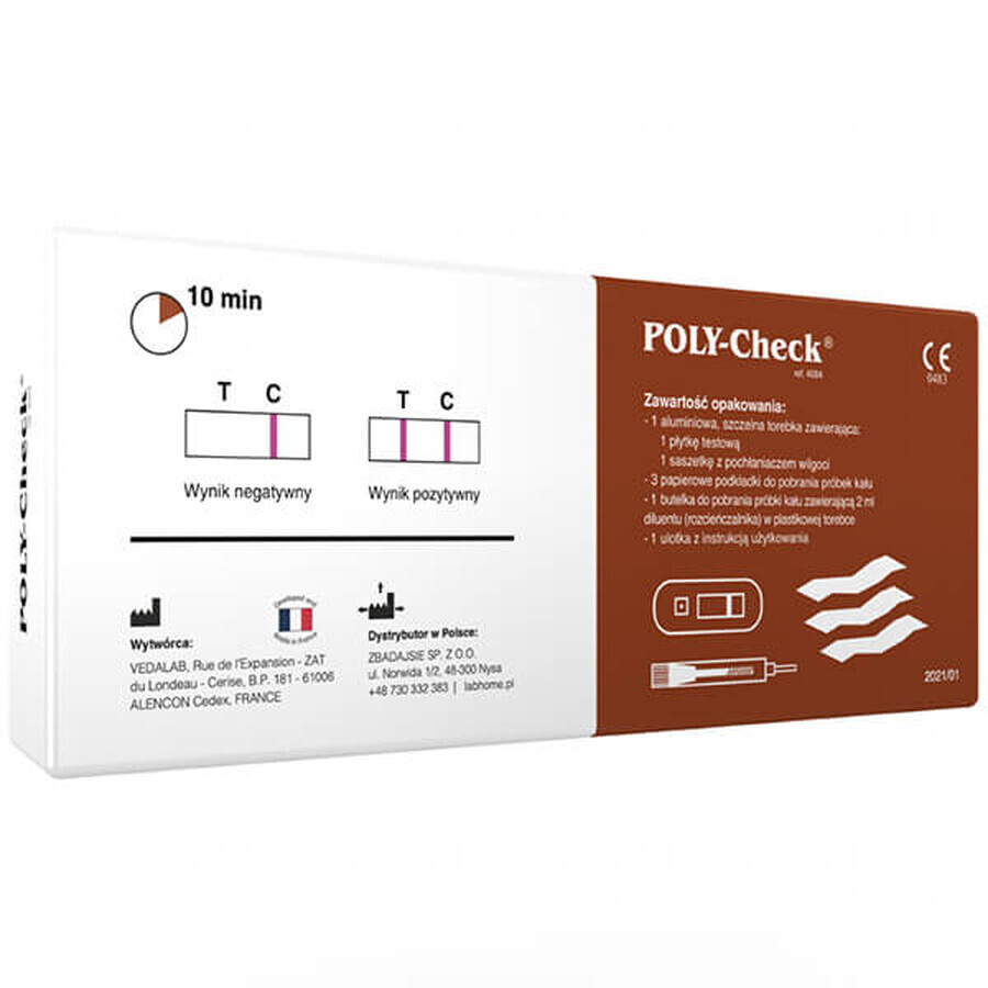 LabHome Poly-Check, test FOB pour le sang occulte fécal, 1 pièce