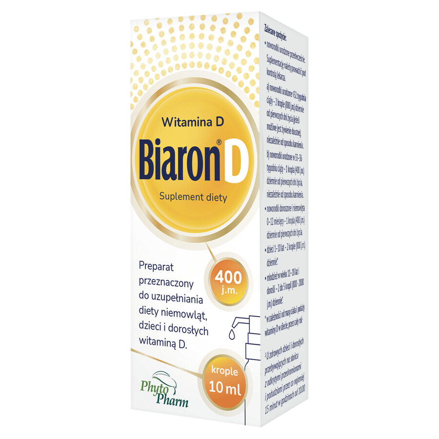 Biaron D, vitamine D 400 IE, druppels, 10 ml