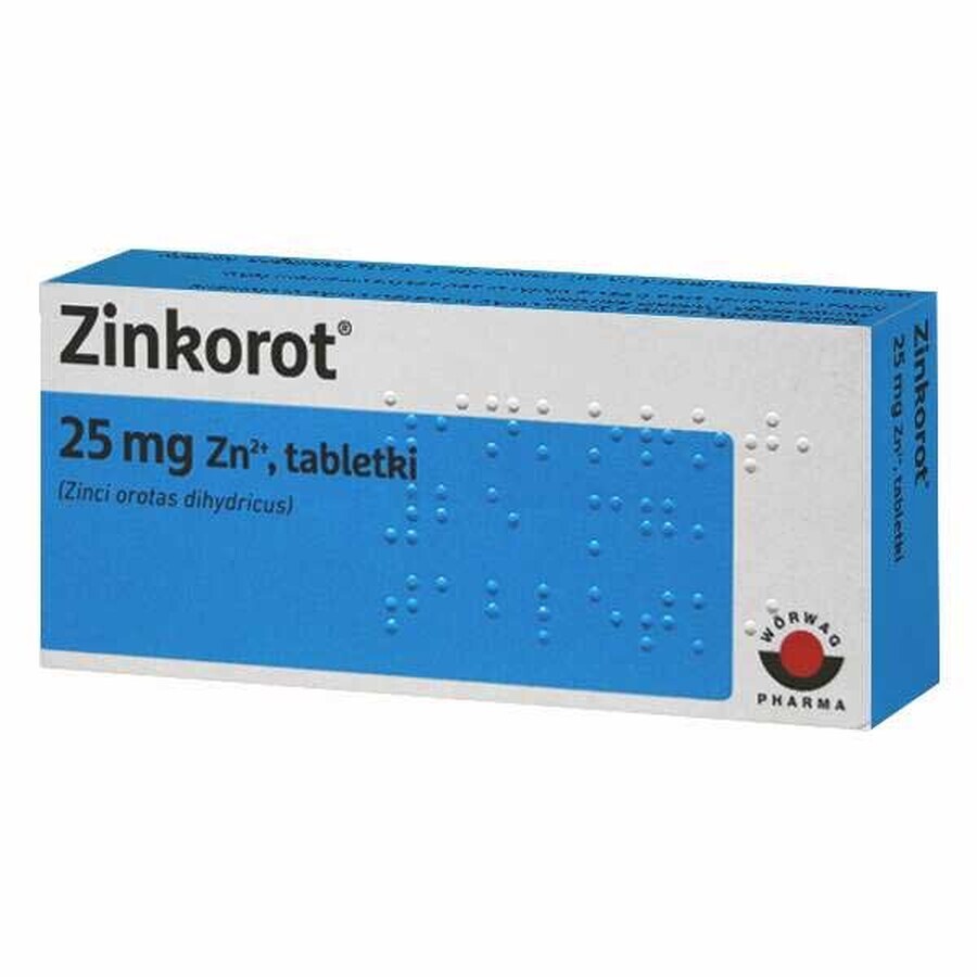 Zinkorot 25 mg, 50 comprimidos