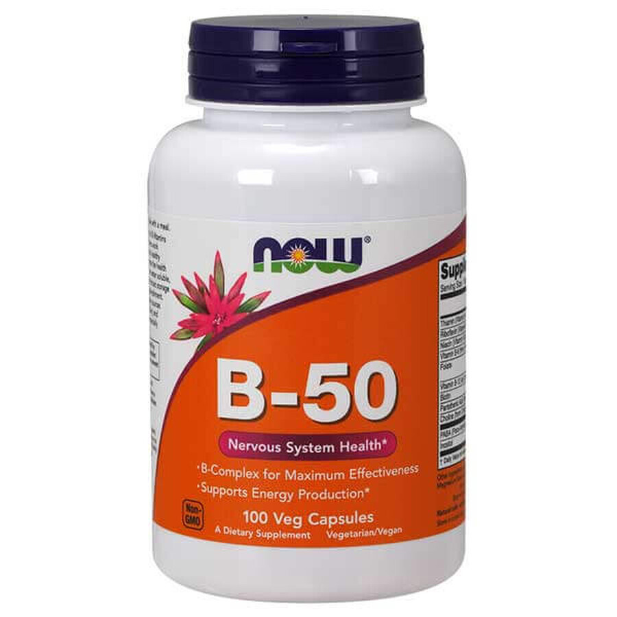 Now Foods B-50, complejo vitamínico B, 100 cápsulas