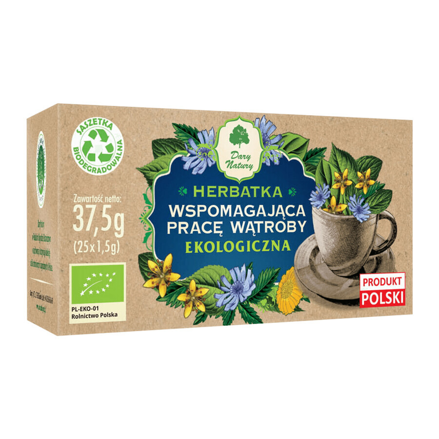 Gifts of Nature Té que favorece la función hepática, ecológico, 1,5 g x 25 sobres