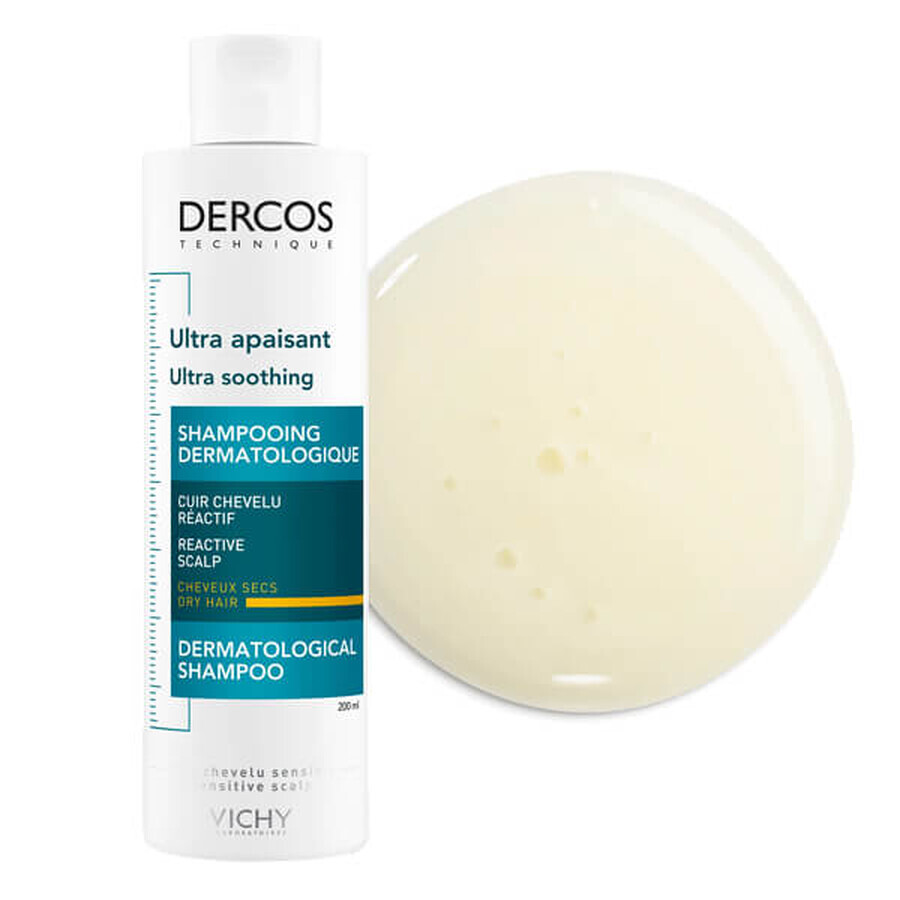 Vichy Dercos Ultra Soothing, șampon ultra-soothing, păr uscat, 200 ml