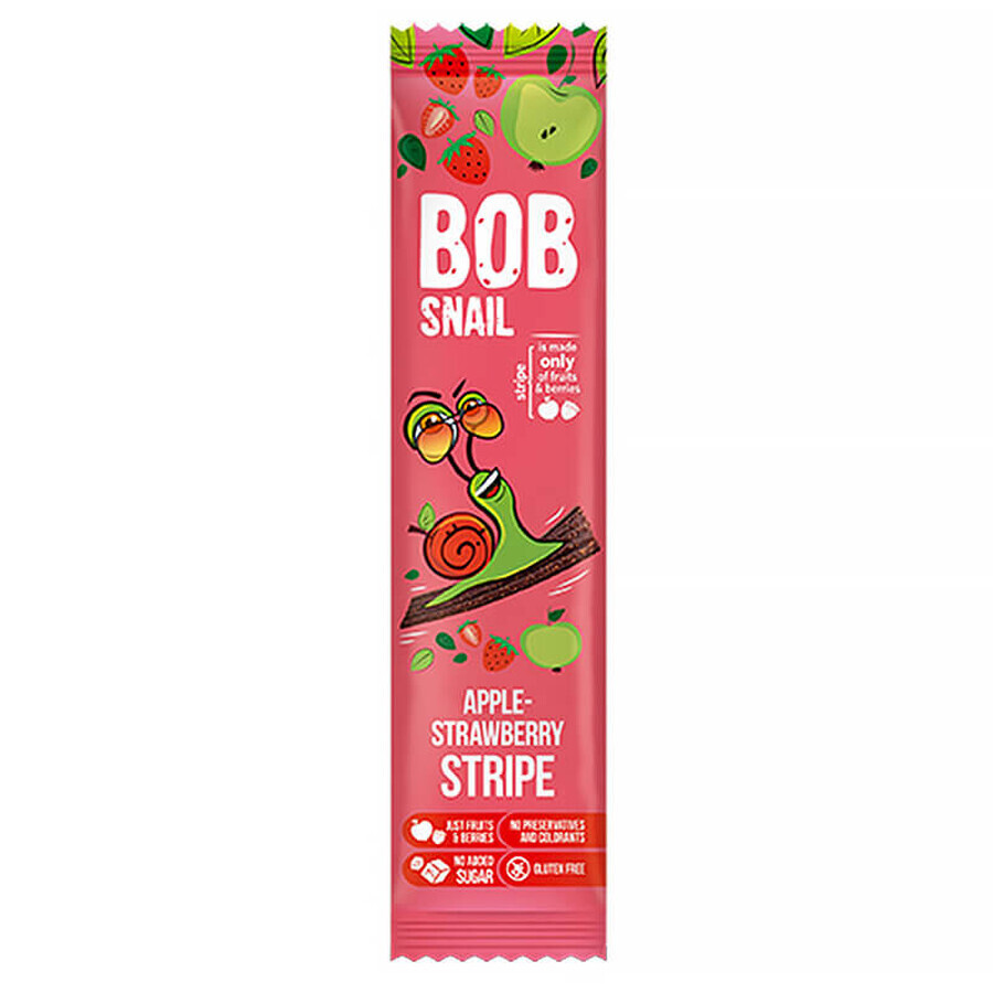 Bob Snail Stripe Fruchtsnack, Apfel, Erdbeere, 14 g