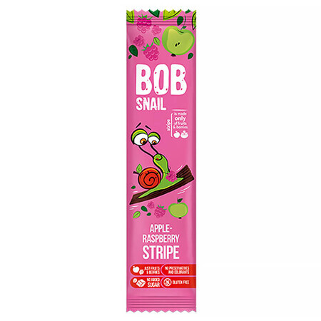 Bob Snail Stripe Fruchtsnack, Apfel, Himbeere, 14 g