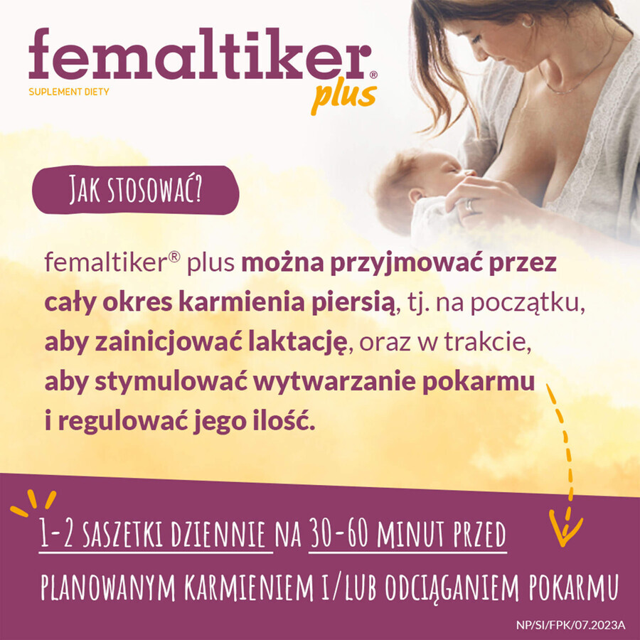 Femaltiker Plus, sabor caramelo, 12 sobres