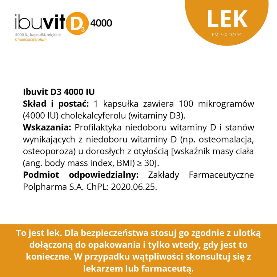 Ibuvit D3 4000 IU, 30 Kapseln