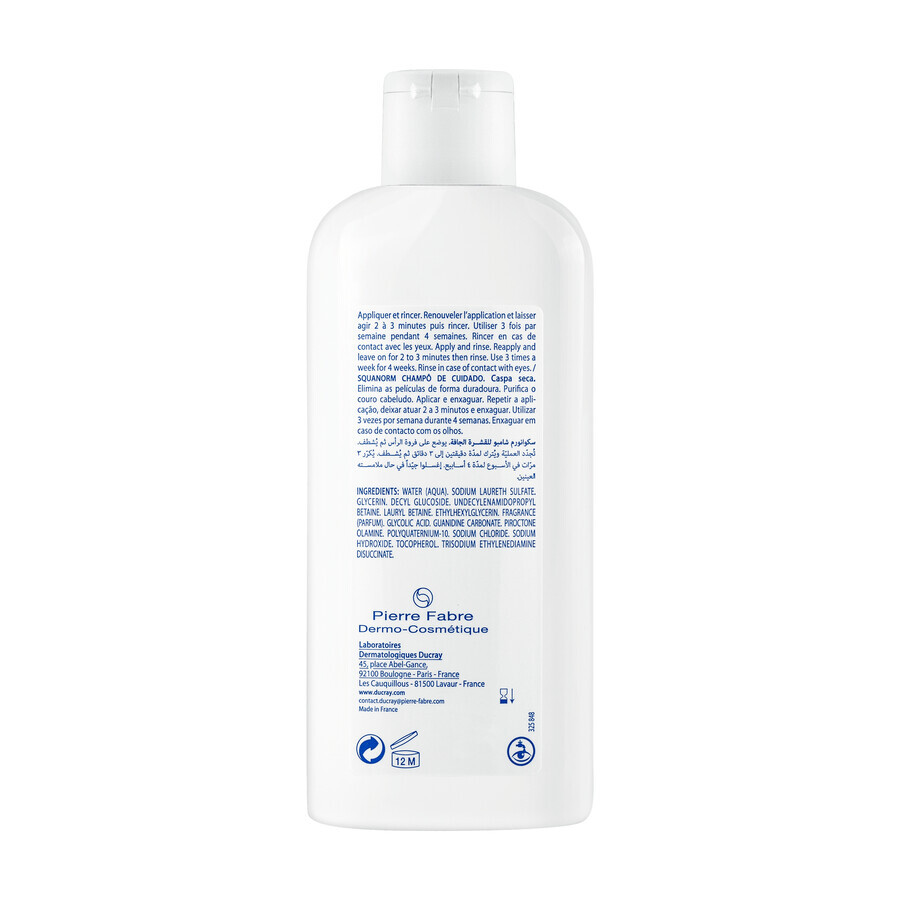 Ducray Squanorm, anti-dandruff shampoo, dry dandruff 200 ml