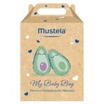 Mustela Bebe Enfant My Baby Bag set, gel limpiador, 200 ml + crema facial, 40 ml + crema para cambiar pañales, 50 ml + toallitas húmedas, 25 unidades