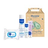 Mustela Bebe Enfant My Baby Bag set, gel limpiador, 200 ml + crema facial, 40 ml + crema para cambiar pañales, 50 ml + toallitas húmedas, 25 unidades