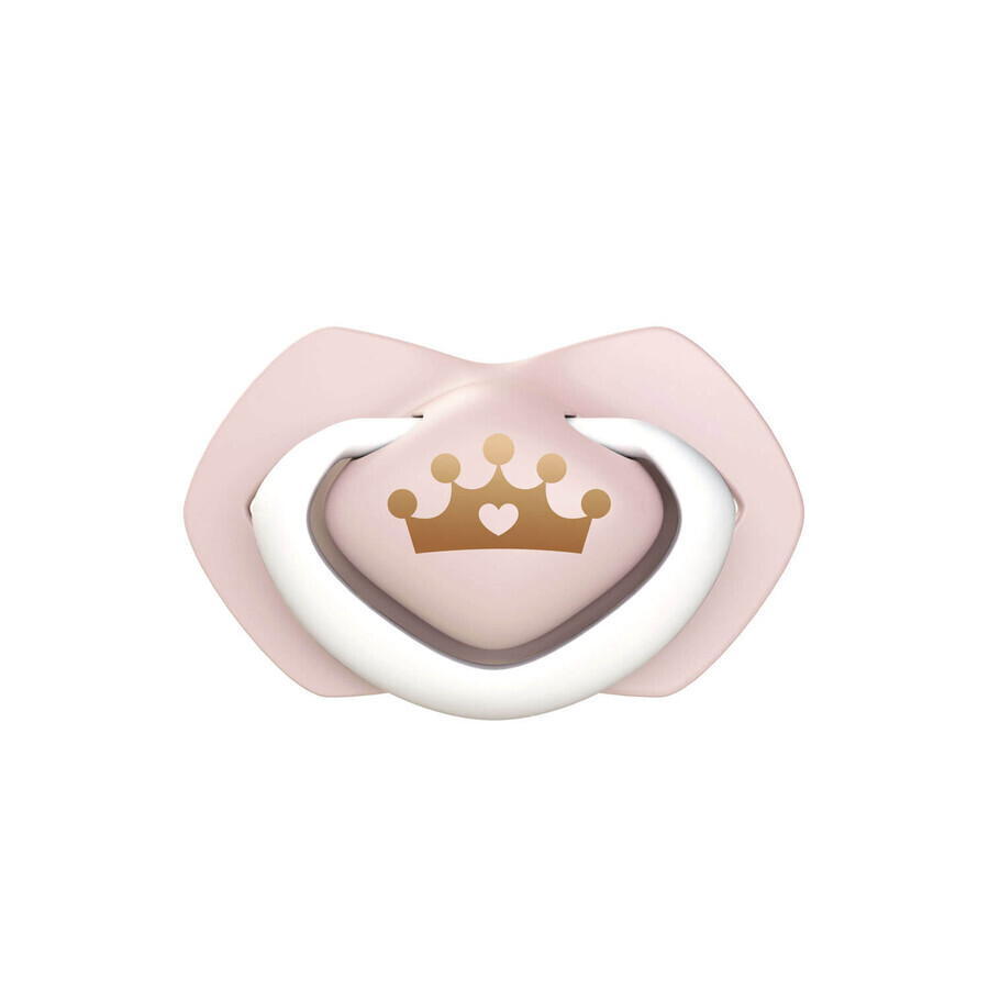 Canpol Babies, sucette, silicone, symétrique, Royal Baby, rose, 22/650, 0-6 mois, 2 pièces